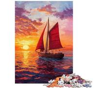 Puzzle da 1000 pezzi "Navigazione al tramonto" per adolescenti sfida di velocità manuale per compleanno e Natale giocattolo che stimola l'intelligenza e crea dipendenza (38x52cm/1000 pezzi)