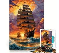 Puzzle da 1000 pezzi "Navigazione al tramonto" per ragazzi, ideale per migliorare la memoria, per un relax informale, con bordi precisi e un regalo elegante (38x52cm)