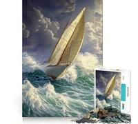 Puzzle da 1000 pezzi "Navigazione attraverso la tempesta" per ragazzi, gioco intelligente di gruppo, immagine da assemblare, decorazione murale (50x75cm)