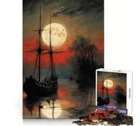 Puzzle da 1000 pezzi "Navigazione sotto la luna piena" per adulti, ideale per rafforzare la memoria, per un divertimento informale, con bordi netti e un design classico (38x26cm)