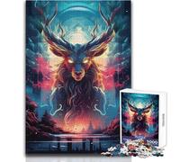 Puzzle da 1000 pezzi Neon Deer per adolescenti, gioco di sviluppo del pensiero logico, ottimo regalo per momenti significativi, dimensioni 50x75cm