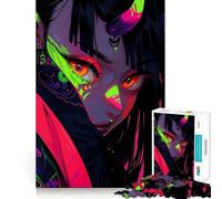 Puzzle da 1000 pezzi Neon Demon Girl per adolescenti, gioco stimolante per il pensiero creativo, facile e rilassante, taglio preciso, (38x52cm)