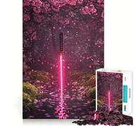 Puzzle da 1000 pezzi Neon Katana in Cherry Garden per adolescenti, giocattolo divertente e stimolante, con dettagli nitidi e rifiniti, da collezione (38x26cm)