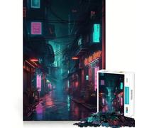 Puzzle da 1000 pezzi Neon Lofi Cyberpunk per adulti, gioco per allenare la mente, divertimento rilassante, assemblaggio artistico, opera d'arte (50x75cm)