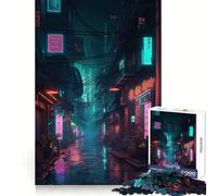 Puzzle da 1000 pezzi Neon Lofi Cyberpunk per adulti, gioco per allenare la mente, divertimento rilassante, assemblaggio artistico, opera d'arte (50x75cm)