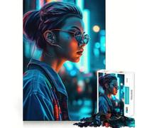 Puzzle da 1000 pezzi Neon Lofi Cyberpunk per adulti, puzzle Recall Upgrade Quiet Calm Clear Cut Premium Gift (38x26cm)