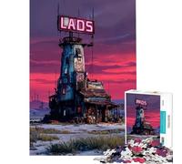 Puzzle da 1000 pezzi Neon Outpost Wasteland Inn - Gioco educativo e impegnativo da completare adatto a maggiori di 14 anni (50x75cm)