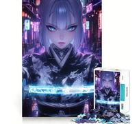 Puzzle da 1000 pezzi "Neon Samurai in the Street" per adulti, stimola la logica, ideale per tutta la famiglia, con bordo premium e una piacevole sorpresa (50x75cm)