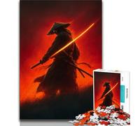 Puzzle da 1000 pezzi "Neon Samurai Warrior War" per adulti e adolescenti, antistress, sfida difficile, ideale come regalo per tutta la famiglia, 38x26cm