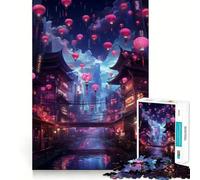 Puzzle da 1000 pezzi Neon Tokyo Sakura Street per adulti e ragazzi, gioco di logica, divertente da giocare insieme, taglio preciso, (38x52cm)