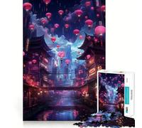 Puzzle da 1000 pezzi Neon Tokyo Sakura Street per adulti, gioco intelligente, rilassante, divertente, da assemblare, regalo elegante (38x26cm)
