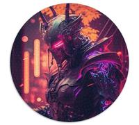Puzzle da 1000 pezzi Neon Warrior, puzzle rotondi da 1000 pezzi per adulti, intrattenimento rilassante, regalo di Natale perfetto e decorazione per la casa, 67,5x67,5 cm.