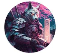 Puzzle da 1000 pezzi "Neon Warrior", puzzle rotondo in carta, giocattolo, regalo educativo, intellettuale, rilassante, divertente, gioco per famiglie (dimensioni 67,5x67,5 cm)