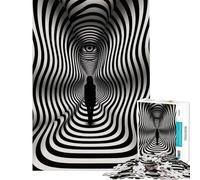 Puzzle da 1000 pezzi neri con illusioni ottiche gioco educativo sfida per l'intelligenza giocattolo avvincente regalo di Babbo Natale segreto regalo di compleanno (dimensioni 50x75cm)