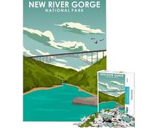Puzzle da 1000 pezzi New River Gorge Art Brain Intelligence Challenge Giocattolo avvincente Gioco educativo Corsa di velocità manuale Regalo per compleanni (Dimensioni 38x26cm)