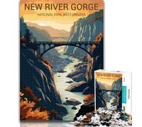 Puzzle da 1000 pezzi New River Gorge National Park Puzzle da 1000 pezzi per adulti Regali, giocattoli educativi per l'apprendimento Arredamento e regali unici per la casa 75x50cm