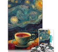 Puzzle da 1000 pezzi Night Sky Coffee Jigsaw Puzzle da 1000 pezzi per adolescenti con poster abbinato e foglio di quiz per età 14 (38x26cm)