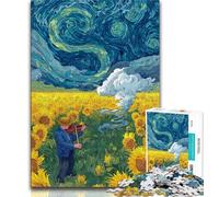 Puzzle da 1000 pezzi "Night Sky suona il violino" per adulti e ragazzi, sfida difficile antistress, rafforza l'amore tra coppie, 50x75cm