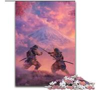 Puzzle da 1000 pezzi "Ninja ai piedi del Monte Fuji" per adulti e ragazzi, arte interessante, riduzione dello stress, lista dei desideri con Babbo Natale per età 14 (26x38cm)