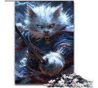 Puzzle da 1000 pezzi Ninja Cat, puzzle in legno Relax & Challenge, decorazione colorata per la casa, amici, dimensioni 50X75cm
