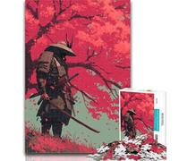 Puzzle da 1000 pezzi "Ninja sotto l'albero di ciliegio in fiore", per adulti, allena il cervello e le mani, regalo di compleanno, regali 50x75cm