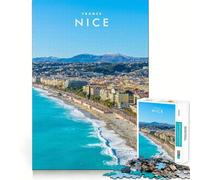 Puzzle da 1000 pezzi,Nizza,Francia,incastro perfetto,gioco,concentrazione,divertimento,relax,regalo di Natale (50x75cm)
