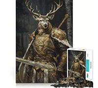 Puzzle da 1000 pezzi "Nobile Cavaliere Cervo" per adolescenti, gioco di logica e abilità, morbido, rilassante, taglio preciso, regalo prezioso (38x52cm)