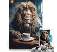 Puzzle da 1000 pezzi "Non senza il mio caffè" gioco rompicapo attività per tutta la famiglia con poster e foglio di curiosità abbinati 38x52cm