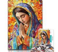 Puzzle da 1000 pezzi Nostra Signora di Guadalupe in preghiera, puzzle da 1000 pezzi, impegnativo e difficile, con pezzi completamente interconnessi di forma casuale, 50x75cm