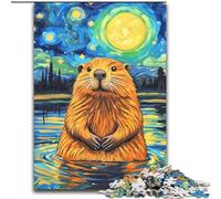 Puzzle da 1000 pezzi "Notte del cielo" Capibara per adolescenti, regali di gioco stimolanti, ideali come regalo per tutta la famiglia (26x38cm)