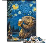 Puzzle da 1000 pezzi "Notte del cielo" con birra e capibara Puzzle per serate di gioco in famiglia Esperienza visiva stimolante e gratificante (dimensioni 50x75cm)