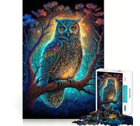 Puzzle da 1000 pezzi "Notte del Gufo" per adolescenti, stimola la memoria, gioco rilassante, bordi netti, regalo di alta qualità (38x26cm)
