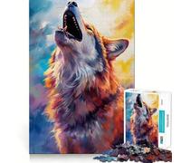Puzzle da 1000 pezzi "Notte del Lupo" per adulti,gioco di logica e allenamento mentale,incastro perfetto,attività per rafforzare i legami affettivi (38x52cm)