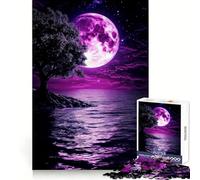 Puzzle da 1000 pezzi "Notte della Luna Viola" per adulti, ideale come regalo, per stimolare la creatività, il tempo libero e il divertimento Dimensioni 38x26cm