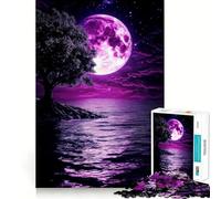 Puzzle da 1000 pezzi "Notte della Luna Viola" per adulti, ideale come regalo, per stimolare la creatività, il tempo libero e il divertimento Dimensioni 38x26cm