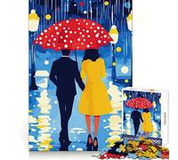 Puzzle da 1000 pezzi "Notte di pioggia romantica" per adolescenti, ideale per rafforzare i ricordi e il legame familiare, con bordi precisi e un regalo premuroso (50x75cm)