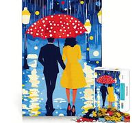 Puzzle da 1000 pezzi "Notte di pioggia romantica" per adolescenti, ideale per rafforzare i ricordi e il legame familiare, con bordi precisi e un regalo premuroso (50x75cm)