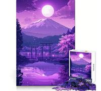 Puzzle da 1000 pezzi "Notte in montagna viola" per ragazzi, gioco di logica e abilità, morbido, rilassante, taglio preciso, regalo prezioso (50x75cm)