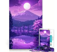 Puzzle da 1000 pezzi "Notte in montagna viola" per ragazzi, gioco di logica e abilità, morbido, rilassante, taglio preciso, regalo prezioso (50x75cm)
