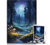 Puzzle da 1000 pezzi "Notte nella foresta incantata", gioco educativo per la concentrazione mentale, idea regalo speciale e commovente, dimensioni 38x26cm