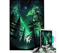 Puzzle da 1000 pezzi - Notte nella foresta verde per compleanno Natale Gioco educativo per migliorare la memoria adatto a partire dai 14 anni 50x75cm