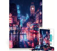 Puzzle da 1000 pezzi "Notte piovosa a Londra" per adulti, gioco per allenare la mente, morbido e rilassante, da assemblare, un regalo perfetto (38x26cm)
