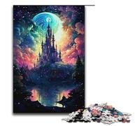 Puzzle da 1000 pezzi "Notte psichedelica colorata al castello fantasy" puzzle per adulti gioco di puzzle in legno per famiglie 1000 pezzi (38x26 cm)