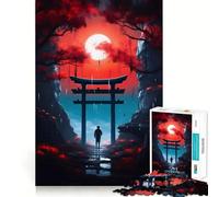 Puzzle da 1000 pezzi Notte Rossa e Blu per adolescenti, gioco intelligente per interni, taglio preciso, (38x26cm)