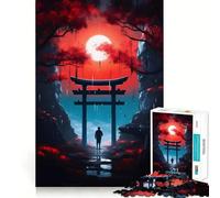 Puzzle da 1000 pezzi "Notte Rossa e Blu" per adulti, gioco di logica, passatempo per la casa, bordi puliti, regalo perfetto (38x52cm)