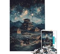 Puzzle da 1000 pezzi "Notte stellata al castello" per ragazzi difficile ogni pezzo è unico giocattolo educativo 50x75cm