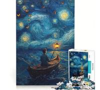 Puzzle da 1000 pezzi "Notte stellata - Barcaiolo" gioco rompicapo rilassante e stimolante per la mente ideale come regalo per tutta la famiglia 38x52cm