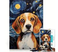 Puzzle da 1000 pezzi Notte stellata con beagle,perfetto per ragazzi Gioco di squadra,cognitivo, rilassante e divertente per il compleanno (50x75cm)
