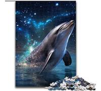 Puzzle da 1000 pezzi "Notte stellata con delfini" perfetto per adolescenti, per rafforzare i legami familiari, rompicapo e regalo fai da te per la casa (dimensioni: 26x38cm)