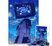 Puzzle da 1000 pezzi "Notte stellata" con protagonista la ragazza della TV ideale per adolescenti Sviluppa la memoria rilassa la mente e crea un'atmosfera divertente Bordi puliti Un regalo perfetto